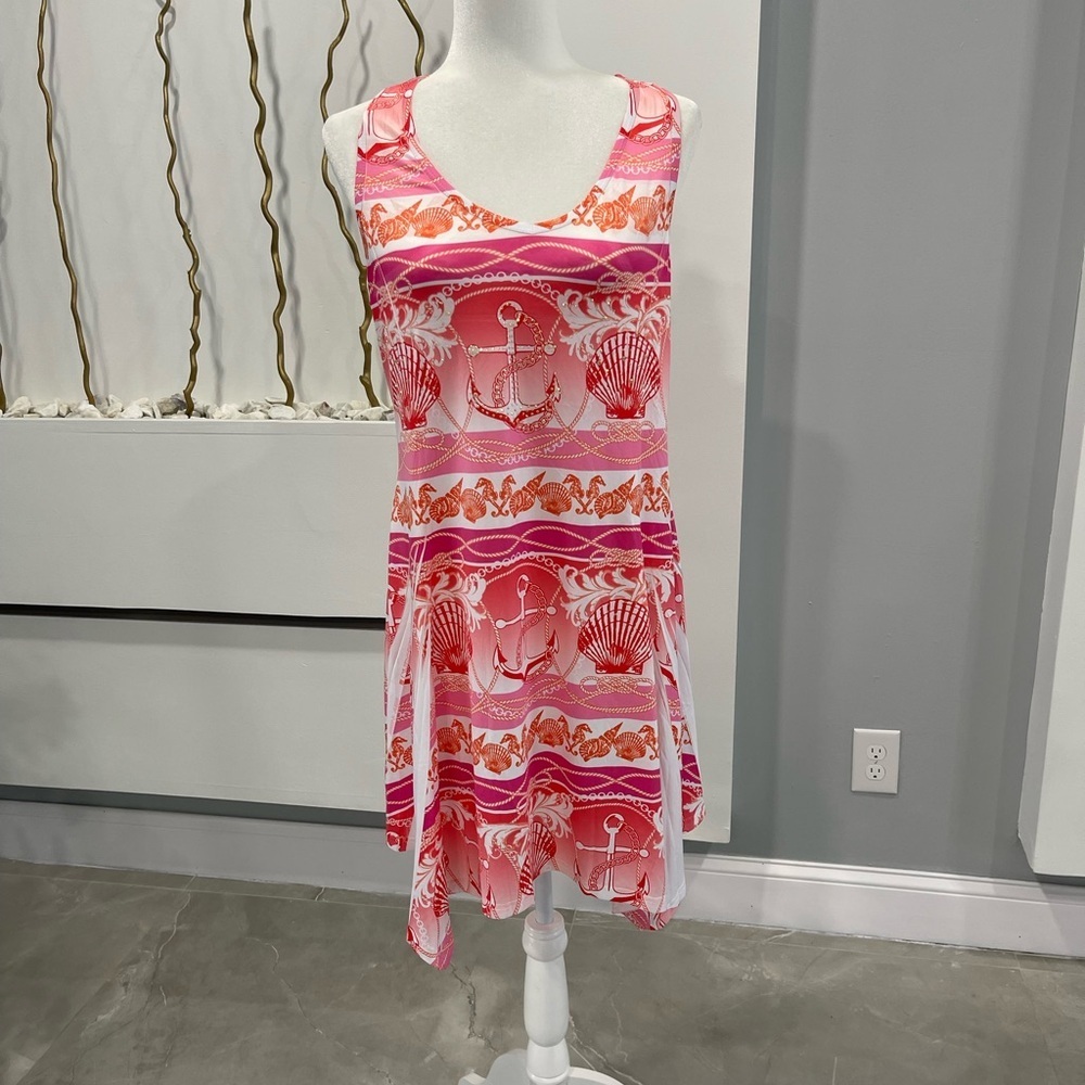 India Boutique Pink and Orange Nautical Mini Dress